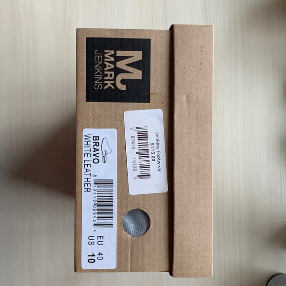 New Mark Jenkins Bravo White Leather Open Back Mule size 10 - Picture 4 of 5